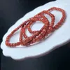 装飾的な置物4mm卸売自然の赤い石のクリスタルヒーリングファセットキャンディーブレスレット特別な宝石ギフト