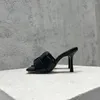 Sapatos de vestido casual designer moda mulheres sexy senhora preto real couro salto alto sandálias festa muler chinelo verão slide baile