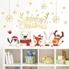 Stickers muraux Père Noël Joyeux Noël Fenêtres en verre Stickers Décor Décoration de la maison Papier peint 2022 Année Drop Livraison Jardin DHW6F