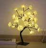 Nyhet 24 LED Rose Flower Tree Lights USB Bordlampa Fairy Night Lamp Home Party Christmas Wedding Bedroom Decoration Gift