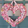 Decorative Flowers Paper Up Cherry Heart Wreath 15 Inch Floral Reuseable Faux Men's Gift Cards Organizer Happy Holidays Greeting