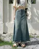 Rokken S-XL A-lijn Lange Denim Rok 2024 Koreaanse Stijl Hoge Taille Vintage Kwastje Midi Jeans Dames (L2990