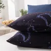 Bedding Sets 2-3pcs Duvet Cover Set Pillowcase Blue Star Moon Printed UK Double Single Full King AU/EU/US Bedclothes Home Textile INS