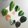 冷蔵庫の磁石8一般的な植物の葉アクリル冷媒磁気装飾パッチアクリルシミュレーション緑の葉Y240322