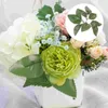 장식용 꽃 100 PCS 장식 인공 녹색 잎 결혼식 장미 꽃 직물 녹지