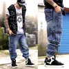 Jeans pour hommes Mcikkny Hommes Hip Hop Skateboard Denim Pantalon Multi Poches Baggy Pantalon Plus Taille 30-46