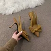 Vrouwen Schoenen Lente Vlinder Knoop Vrouwen Slingbacks Hakken Schoenen Sexy Jurk Dunne Hak Puntschoen Dames Hoge Hakken Vrouwen 240313