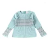 Kläderuppsättningar 2024 Baby Top Pants Fall Autumn Winter Ribbed Cotton Outfit Family Matching Clothes Boy Girls Långärmning Skjorta