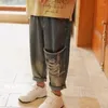 Men's Jeans Boys' Torn Children's Clothing Westernized Personalized Casual And Harlan Loose Pants Trend