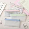 Transparent pennfodral Lagring Student Simple Bag stor kapacitet Puches Stationery Organiser Pencilcase Holder