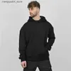 Herrtröjor tröjor 2021 herr vinter gym bomulls hoodie fitness bodybuilding tröjor jacka hög känguru fickor kvalitet märke kläder q240322