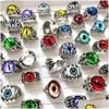 Cluster Rings Wholesale Lots 30Pcs Punk Style Exaggeration Demon Eye Evil Eyes Ring Nightclub Gothic Biker Party Jewelry Mal Dhgarden Dhzeo