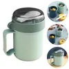 Servis isolerad lunchbehållare: bred munburk för soppa spannmål frukost kopp mikrovågsugn bärbar blå