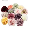 Faux blommor grönare 3 st pion konstgjorda blommor 8 cm stora falska blommor huvud för bröllop hem dekoration verklig touch diy garland krans tillbehör y240322