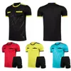 Homens adultos profissionais uniformes de árbitro de futebol definir juiz de futebol camisas camisas shorts terno kit macio fatos de treino bolso 240313