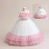 Bellezza Bianco / Rosa Innamorato Abiti da ragazza di fiore Abiti da compleanno per ragazza Gonna da festa per ragazza Ragazza Abito da tutti i giorni Abbigliamento da festa per bambini SZ 2-4 D322134