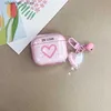 Hörlurstillbehör för AirPods 3 Korea Pink Gradient Love Heart Pendant Fall för AirPods 2 3 Pro Earphone Case Charge Box Mjuk trådlös Bluetoony240322