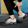 Schoenen hete verkoop goedkoop gebreide hardloopschoenen mannen mode blauw ademende man sneakers lichtgewicht niet -slip unisex hardloop sportschoenen