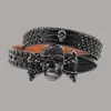 Trendy bb simon belts for women big rhinestones multicolour man design belt classic fashion shiny skull leather mens belt gift party ga0116 B4