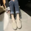 Scarpe casual Lana di agnello Cotone Donna Rete di velluto invernale Copertina rossa Indossa la moda e versatile Leffer con suola spessa per stare al caldo