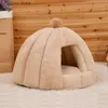 kennels pens Cute Pet Cat House Dog Bed Mat Warm Soft Removable Kennel Nest Pet Basket Types Funny Fruit Pumpkin House for Small Dogs House Y240322