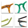 Lunettes de soleil Frames 2024 Lunes à cadre rond à la mode pour hommes et femmes Riz Nail Rice Anti-Blue Light Flat Lens Fashion Can