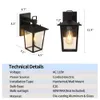 Smeike Exterior Sconce、Black Fixtures Mount、Aluminum屋外の壁の明確なクラス、家の外の照明の防水、ガレージ、玄関