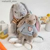 Poupées en peluche Mignon grande oreille lapin en peluche poupée dessin animé animal en peluche lapin portant doux bébé pyjama oreiller fille cadeau d'anniversaire Q240322