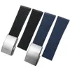 22mm 24mm örgülü silikon kauçuk izleme bandı Breitling Avenger Superocean Mirası Siyah Mavi Saat Kayış Braceles To220u