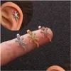 Charm 1Pc Cz Animal Gecko Cartilage Earring Lizard Reptile Helix Stud Ear Piercing Jewelry Tragus Conch Screw Back Drop Delivery Earri Dhhwe