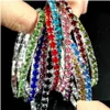 Tennis 50Pcs Womens Girls Mix Elastic Crystal Bracelets Zircon Wristband Colorf Bangle Children Birthday Party Gift Friendsh Dhgarden Dhiht