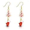 Kolczyki Dangle Vrouwen Crystal Kerst Oorbellen Sneeuwpop Kerstboom Stud Earring Voor Party Accessoires Nieuwe