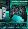 Controladores de jogo Joysticks Dinofire Wireless Pro Controllers para Nintendo Switch Gamepad com Cool LED/Turbo/Vibração/Motion Remote para Android/IOS/PCY240322