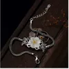 Charmarmband Uglyless Real S 925 Sterling Silver Jewelry Romantic Plum Flower Natural White Jade Women S Snake Chains Bijoux L240322