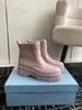 Women Designer P Boots Colorful Platform Zipper Ankle Boots Martin Boots Women Shoes Chelsea Biker Boots