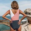 Women's Swimwear Lace-Up Sexy Sling V-Neck Bikini Stitching One-Piece Women Swimsuit Swimwears Tankinis Set Beachwear