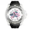 Armbanduhren Modische transparente Silikon-weiße Uhr Big Bird Uhren Herren- und Damen-Quarz-Sportarmbanduhr