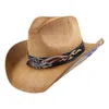 خمر قبعة رعاة البقر الغربية للرجال نساء بنما سترو الشمس أنيقة رعاة البقر كاب جاز سومبرريرو هومبر 240311