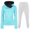 Zweiteilige Damenhose, Herbst- und Winter-Hoodie-Set, Lederanzug, Damenbekleidung, Laufen