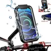 Cell Phone Mounts Holders Waterproof Motorcycle Phone Holder Moto Bike Handlebar Mirror Mount for 4.7-6.8 Inch Cellphone Cycling Stand with Touch Screen 240322