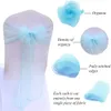 1050100 st Organza Chair Sashes Knotband Bows For For Wedding Party Banquet Event Country Decoration 240307