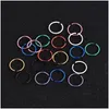 Nose Rings Studs 20Pcs/Pack Mticolor Golden Small Ring Stainless Steel Open Piercing Septum Lip Hoop Earrings Cartilage Jewelry Drop D Dh23B