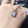 Hängen 925 Silver Inlagd Natural Opal Pendant kan användas som en tröja kedja Confession Gift