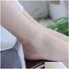 Kedja 925 Sterling Sier Fashion Simple Elegant Twisted Link Armelets smycken för Woman Wave Anklet presenter Drop Delivery DHCNF