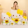 Día de San Valentín dibujos animados creativos girasol amarillo juguete de peluche de gato lindo girasol gato muñeca almohada regalo de cumpleaños al por mayor
