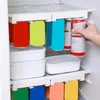 Contenitori per organizer da appendere al frigorifero per la cucina, contenitori per dispenser per lattine, contenitori per alimenti in scatola per bibite, contenitori in plastica per frigorifero