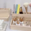 2 Type Boîte de rangement en bois pour outils de manucure de bureau Nail Art Brosses Porte-stylos Double couche Vernis à ongles Outil de maquillage Organisateur o8gO #
