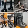 Botas secretas de moda Wolfe desnuda Mujeres Spice Botas elásticas Cicatriz de lujo Piel de becerro negra Cuero genuino Botas de plataforma estables elásticas Diseñador Botas elásticas