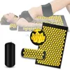 Cuscini massaggianti per il collo 3 pezzi / set Eco Lotus Digitopressione Cuscino yoga Collo posteriore Massaggio ai piedi Set di cuscini Allevia il mal di schiena Dolore allo stress Massaggiatore ai piedi Tappetino 240322