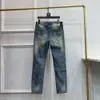 Jeans de créateur Printemps/été Jeans pour hommes européens simplifiés Haut de gamme Marque à la mode Artisanat lourd Lavé Produits européens Élastique Slim Fit Jeans à petites jambes